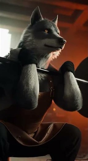 Real or AI? Wolf Lifts Heavy in Medieval Blacksmith Gym 🐺🔥