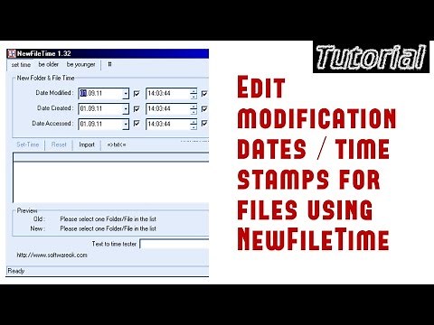 Edit modification dates / time stamps for files using NewFileTime | video tutorial by TechyV