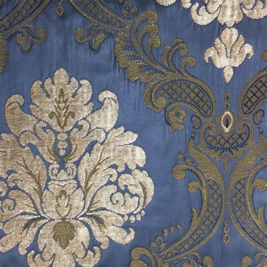 Labelle Damask Brocade Jacquard Dark Blue Fabric/drapery, Upholstery, Decor, Costume/fabric by the Yard - Etsy