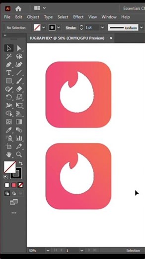 Adobe Illustrator 2026 🔥. Creating Tinder flame logo Ideas in Illustrator. #viral