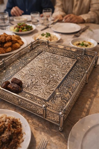 Handmade Engraved Brass Serving Tray – Moroccan Tea Coffee Table Decor ( 44 × 34) - Etsy