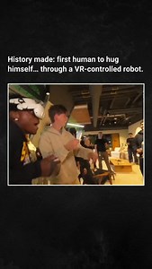 131K views · 637 reactions | History made: first human to hug himself… through a VR-controlled robot. 勞烙❤️ #ishowspeed | Artificial Intelligence News | Facebook