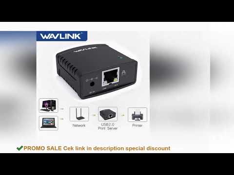 Wavlink USB 2.0 Network LRP Print Server USB Hub 100Mbps Share a LAN Networking Printers Power Adapt