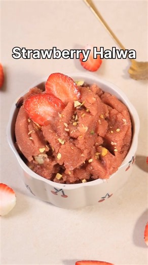 Prince Bhardwaj on Instagram: "Strawberry Halwa🤯 well this sounds different but taste so amazing and unique just try this flavor once and fall in love. Strawberry Halwa Recipe Ingredients: - 2 cups chopped strawberries - 1 cup water - 1 cup sugar - 3-4 elaichi (cardamom) - 1/2 cup desi ghee - 3/4 cup suji (semolina) Steps: 1. *Syrup:* Boil strawberries, water, sugar, elaichi for 10-20 mins till it thickens. 2. *Halwa:* In ghee, roast suji till golden. 3. Add strawberry syrup, mix nicely. 4. Ser