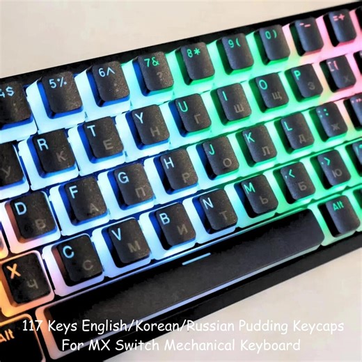 Pudding Keycap Set, Russian, Korean, PBT Double Shot Keycaps, OEM Profile RGB Shine Through Keycap - Etsy