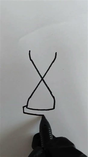 How to draw a sand hourglass from the letter X ⏳