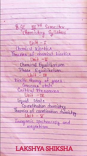 Bsc 3rd semester chemistry syllabus | bsc 2nd year 3rd semester chemistry syllabus | #bscchemistry