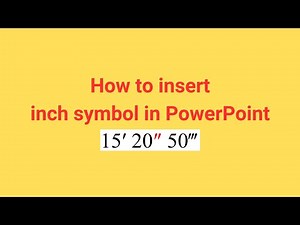 How to insert inch symbol in PowerPoint