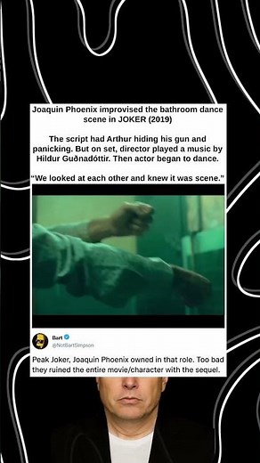 Joaquin Phoenix improvised the bathroom dance scene in JOKER (2019). The script had Arthur hiding