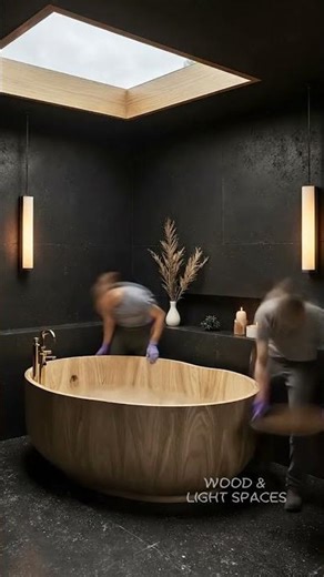 Why Dark Bathrooms Are the Best #tinyhouse #cabinbuild #minimalism #woodandlight #home