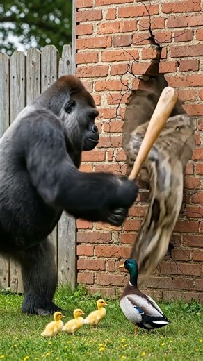 A sudden intruder — Monkey stepped in! 👵🐍🐥 #animals #shorts #monkey