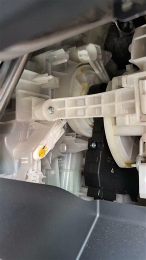 The mechanical air diversion system for the front defroster inside the 2020 Toyota RAV4