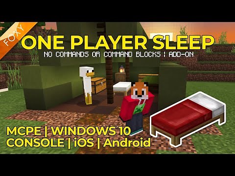 MCPE ONE PLAYER SLEEP for Bedrock | No Command Blocks! | Add-on