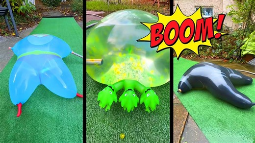 Inflating Giant Toys With Water Until They Burst