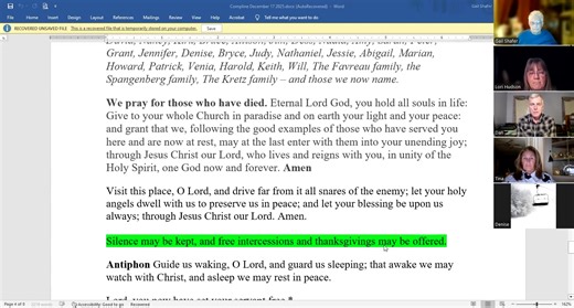 Here is the recorded service of Compline for the Wednesday after the third Sunday of Advent, December 17. Today, an Ember Day, we pray for all those who are in process for ordination. If you find this recording helpful, please "like" our post! Have a blessed Holiday Season. We will see everyone starting again on January 7, 2026! | St. Paul's Episcopal Church
