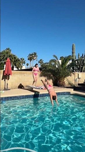 Diving CONTEST TRICK DIVES with my Best Friend into the Pool #shorts