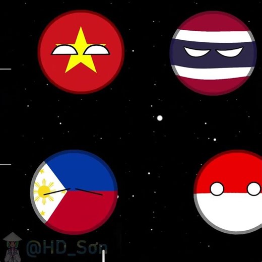 Top 4 countries in ASEAN (in my opinion) #capcut #countryballs #viral #vietnam #thailand #edit