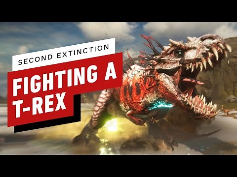 Second Extinction Gameplay - Fighting a T-Rex and Stealing its Eggs