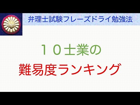 Difficulty ranking of 10 professional qualification exams