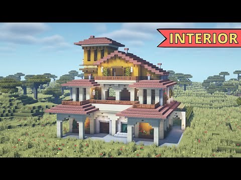 Minecraft Tutorial - How to Build the Spanish Villa #14 Interior