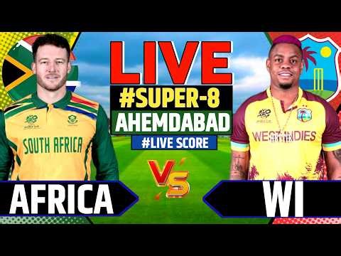 🔴SA vs WI T20 World Cup 47th Match | Live Score & Commentary | West Indies vs South Africa Live