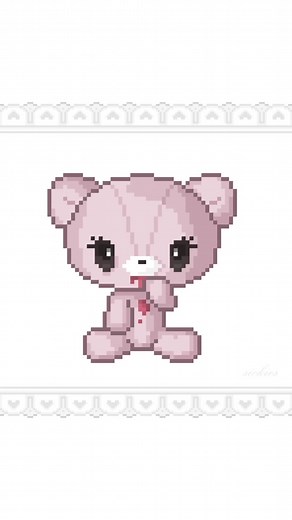 Gloomy Bear Pixel Art: A Cute Creation