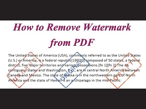 How to remove Watermark from PDF