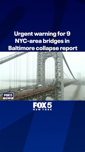 Nine NYC-area bridges, including the world-famous Brooklyn Bridge, could be at significant risk of collapse from a ship strike like the one that led to the deadly demise of Baltimore’s Francis Scott Key Bridge, according to a new report. bit.ly/4c5O4GR | FOX 5 NY