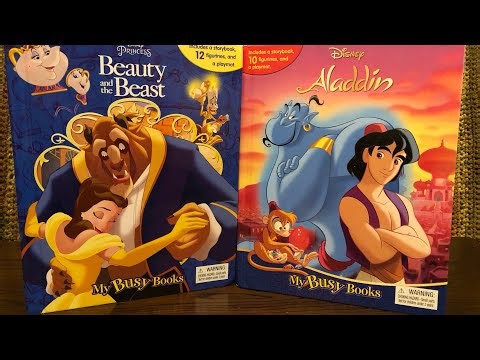 Disney Aladdin and Beauty and the Beast. My Busy Books, figures, playmats and toy review.