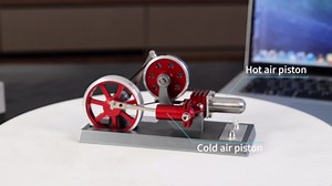 hot air Stirling Engine Motor Model electromagnetic Engine Model Pneumatic Engine steam Engine Model Educational Toy kit red, Yellow and Blue (H3)