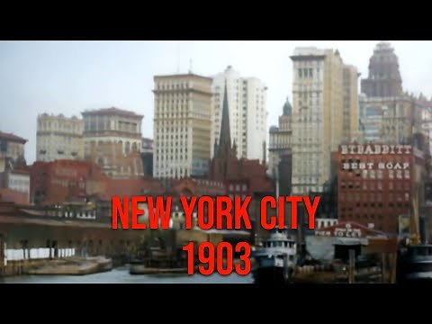 New York City Skyline in 1903 - Restored Footage