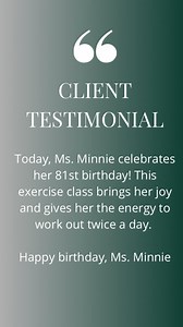 Today, Ms. Minnie celebrates her 81st birthday! This exercise class brings her joy and gives her the energy to work out twice a day. Happy birthday, Ms. Minnie! CAN everyone tell her happy birthday for me? 👏🏾 | Damionh Jones