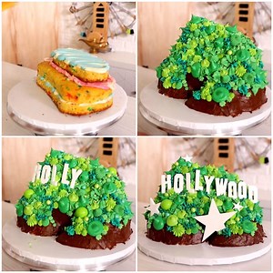 Here's how to make a Hollywood sign cake. | MetDaan Cakes