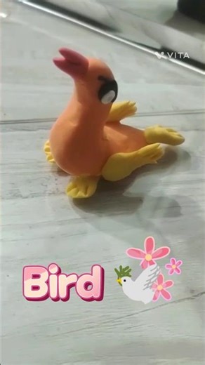 How to make bird 🕊️ 🕊️ from clay ☺️#diy #creativeclayideas #craftideas #art #diycraft #clayart