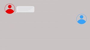 Real Time Text Messaging, Chat bubble animation on Gray background User to User Online Conversation