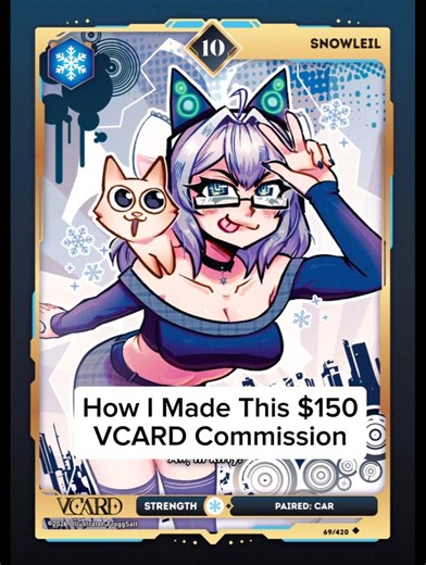 VCARD Commission Speedpaint for Snowleil ❄️ #vtuber #vrchat #speedpaint #animeart