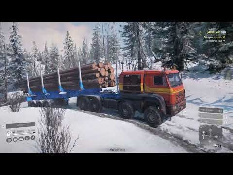 SnowRunner. Review del Azov 64131. Contrato ¡Árbol va! en Alaska, Parte 2.