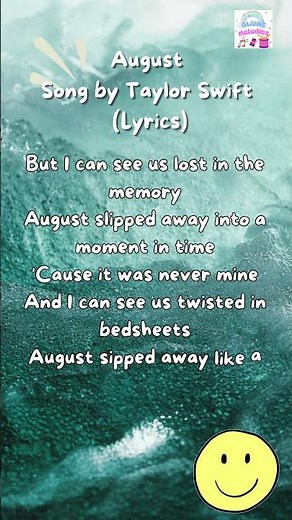 August Song by Taylor Swift (Lyrics) #lyrics #shorts #youtubeshorts
