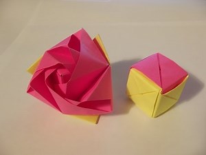 Origami magic rose cube