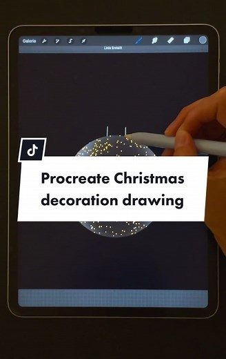 Draw with me some Christmas tree decoration in procreate #art #drawing #design #procreate #digitalart #tutorial #ipad #artist #christmas #black