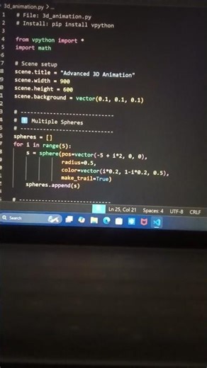 3d animation make by python#python #coding #programming #developer #learnpython #shorts #ytshorts