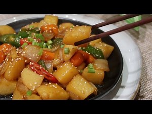 Korean side dish (banchan): Soy sauce braised potatoes (Gamja Jorim)