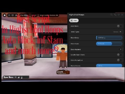 Best Free Script In Highschool Hoops Auto block, Inf Stam, and much more!? (Secret feature in dc)