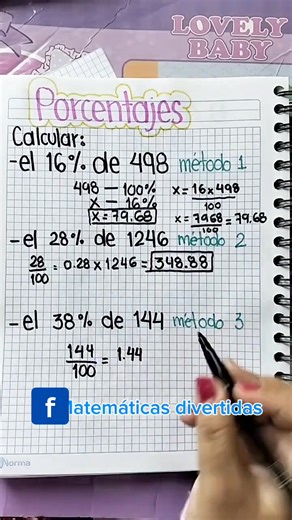 124K views · 1.2K reactions | Cómo calcular porcentajes usando 3 métodos #matematicasfaciles #matematicasdivertidas | Matemáticas divertidas | Facebook