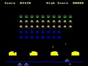 BBC Micro game Super Invaders loaded from tape