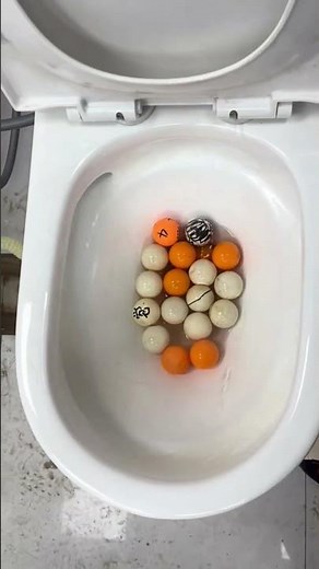 Commode Pressure Test with Ping Pong Balls 🚽🔥 #Shorts