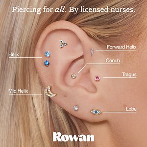 25 reactions · 6 comments | Book your ear piercing appointment today and shop the best hypoallergenic earrings. | Rowan | Facebook