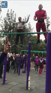 369K views · 335 shares | No treadmills, no hot yoga... Elderly Chinese people show off mind-boggling physical fitness during workouts at parks | China Xinhua News | Facebook