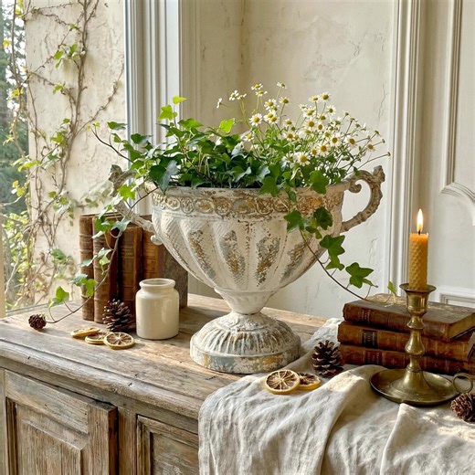 Vintage Urn Planter, French Country Pedestal Vase - Etsy