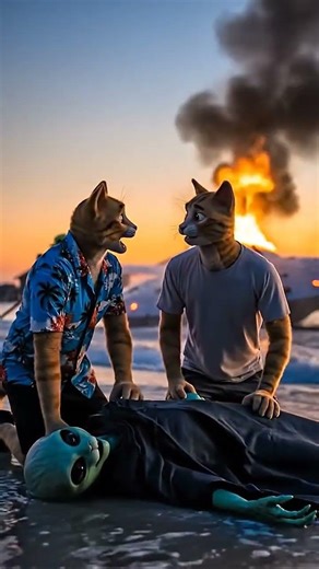 Cats save an alien and...